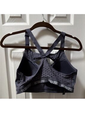 Victoria's Secret Gray Perforated Strappy Sports Bra